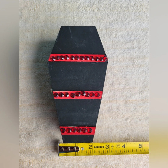 Two Handmade Handcrafted Wooden Coffins Halloween Decorations - Picture 7 of 8